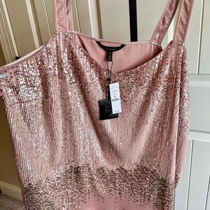 White House Black Market Amelle Rose Gold Sequin Cami Size 3x/26W